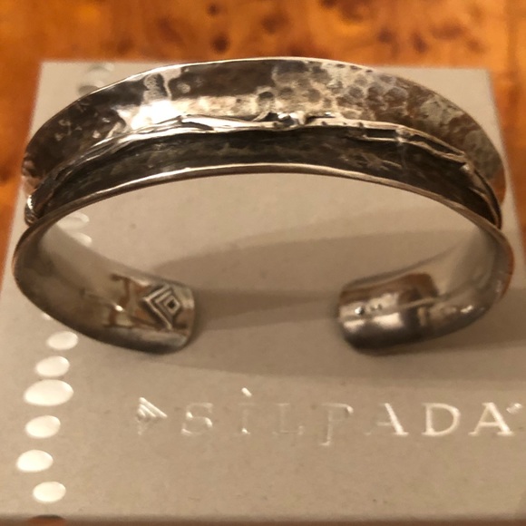 Vintage Silpada Hammered Textured Sterling Silver Cuff Bracelet B1684 - Picture 8 of 8